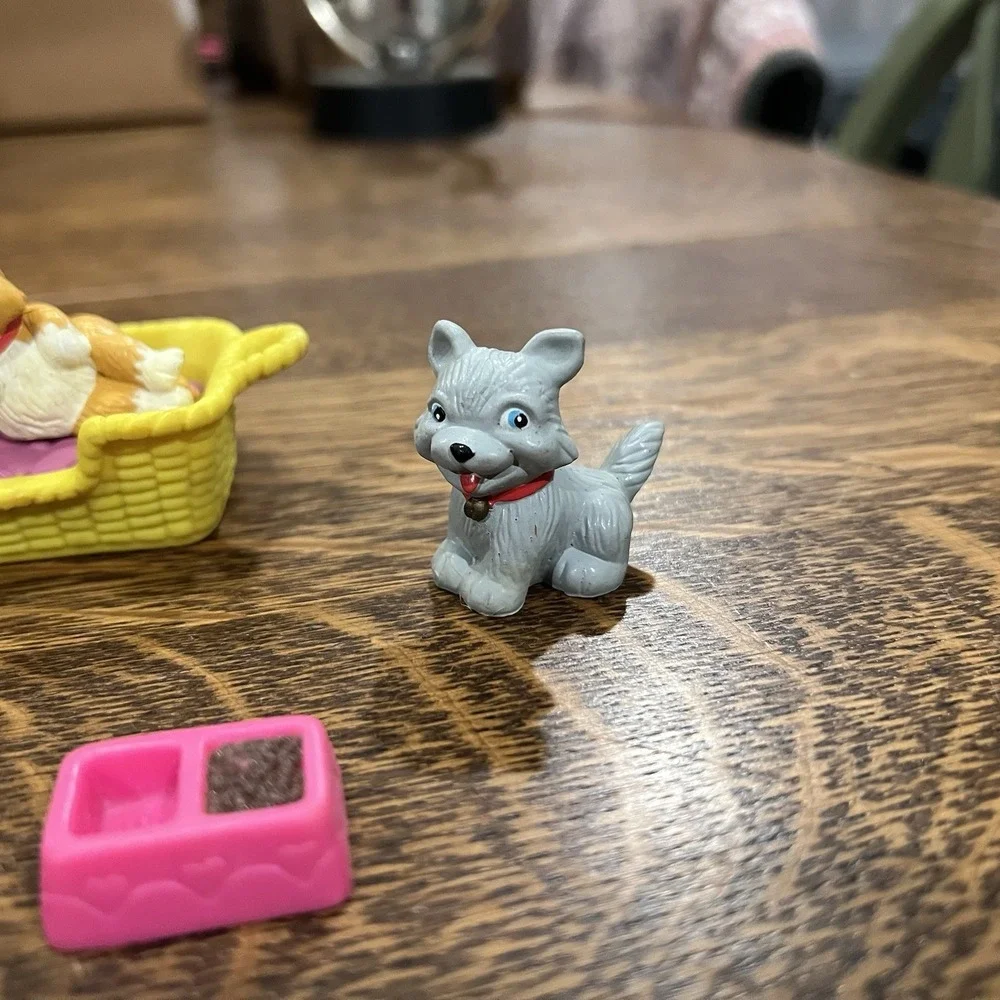 VTG 90s Jasman My Precious Pets Lot with Cat Bed, 4 Cats, Saucer Of Milk, Bowl